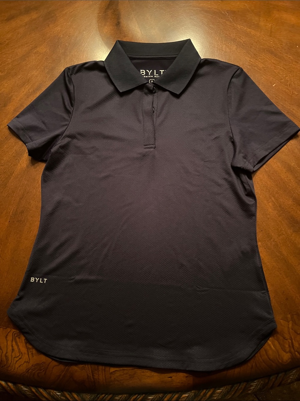 BYLT Basics Women's Navy Button Down Performance Polo